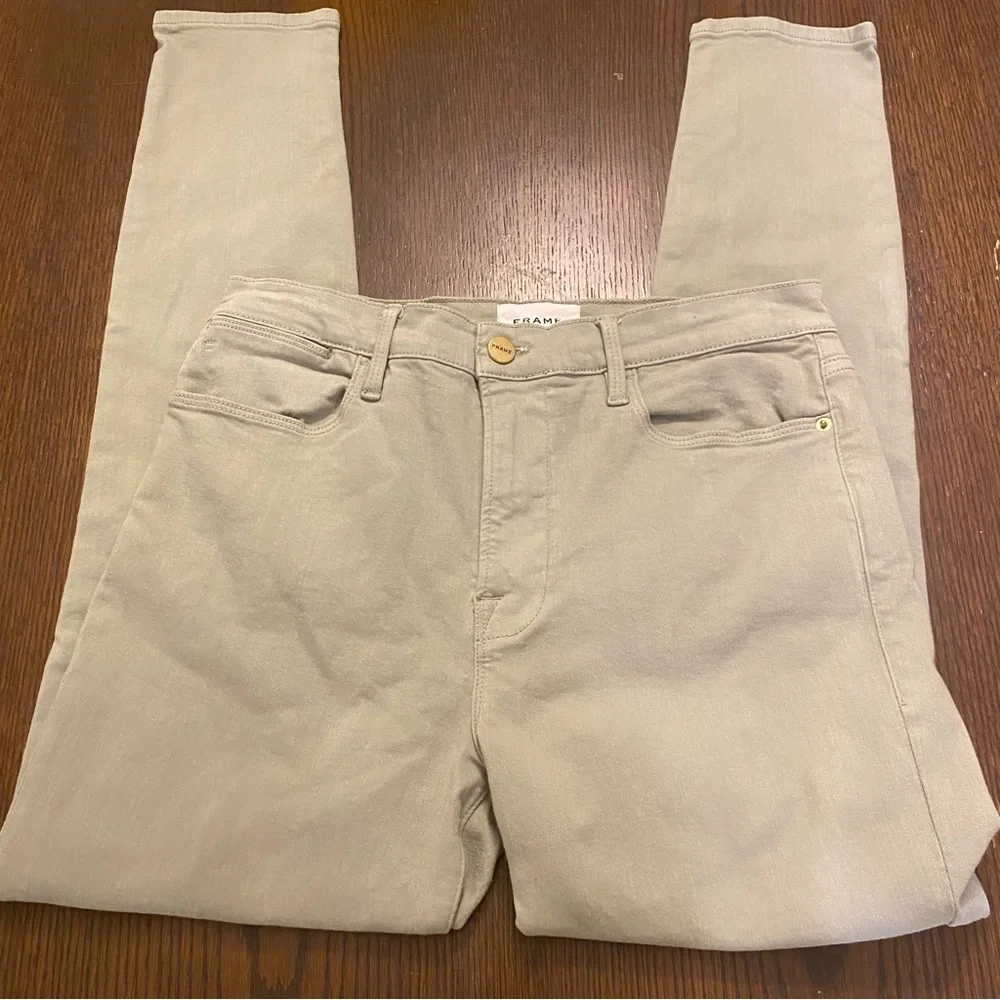 Frame Le High Skinny Jeans in Olive Green Size 30 - Picture 2 of 10